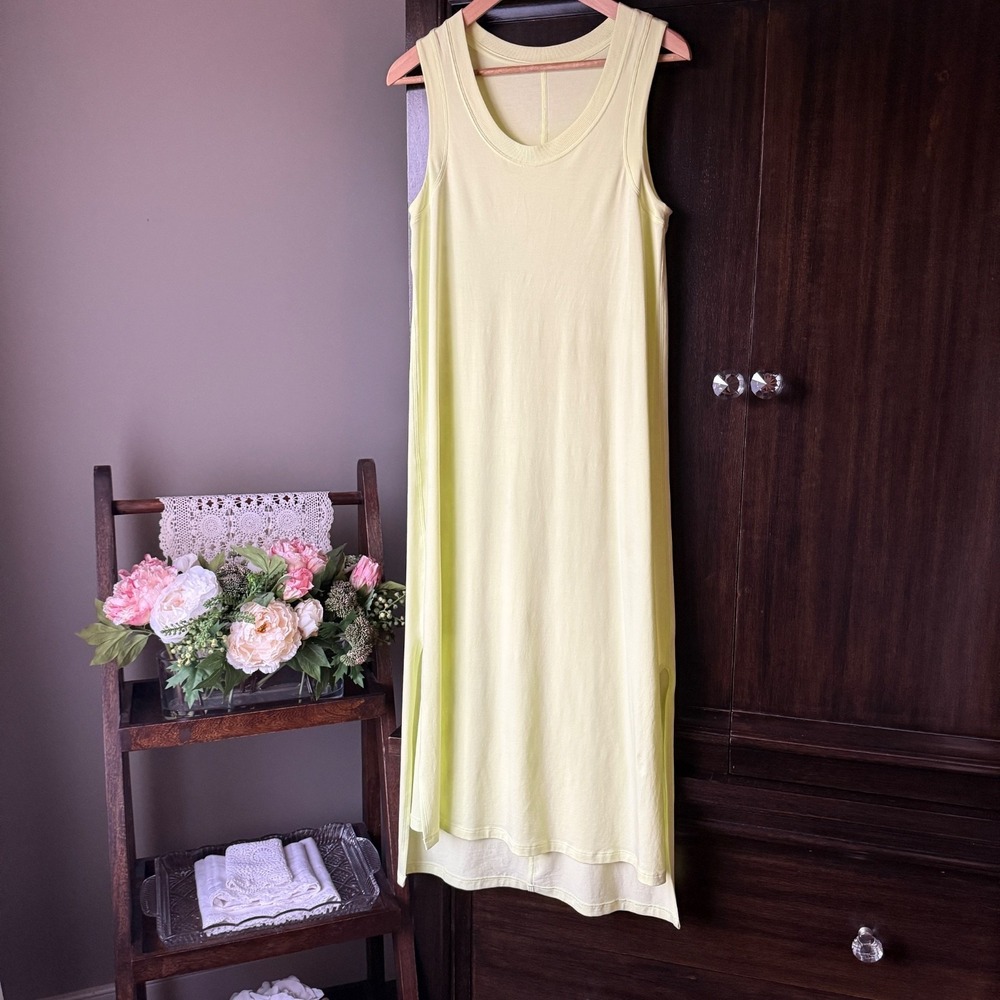Lululemon All Yours Tank Maxi Dress Crispin Green Pima Cotton Size 6 Sleeveless - Picture 8 of 17